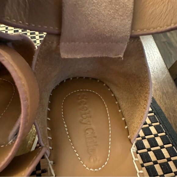 See by Chloé Glyn Platform Espadrille Wedge Sandals Women’s Size 7 - Picture 7 of 13